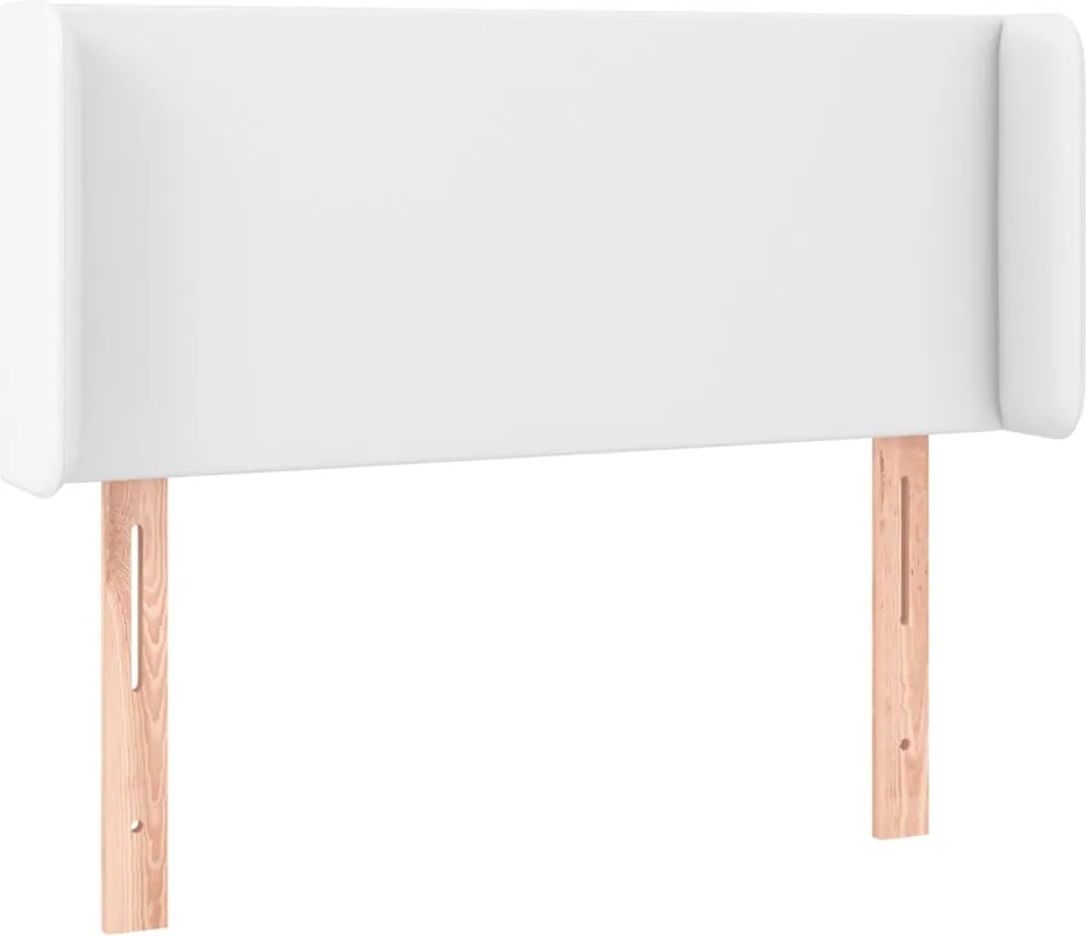 vidaXL Tăblie de pat cu aripioare alb 103x16x78/88 cm piele ecologică