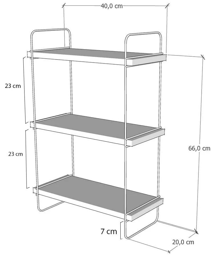 Raft în culoare naturală etajat cu aspect de lemn de stejar 40 cm Pulalis – Kalune Design