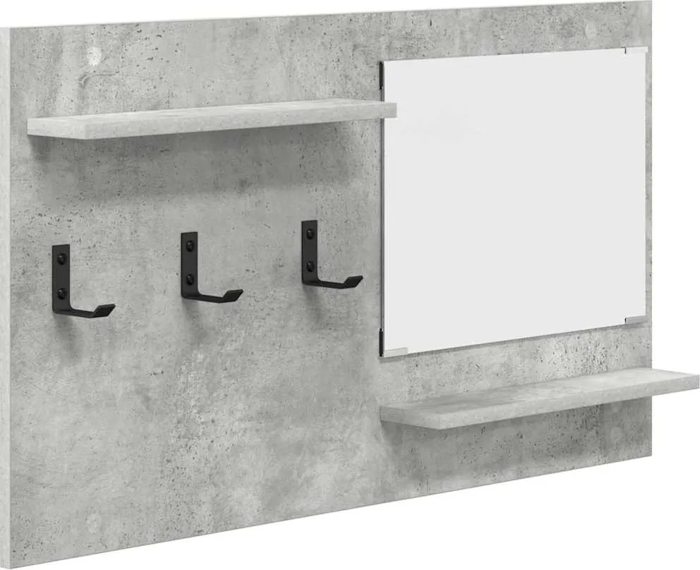 vidaXL Răcător de paltoane montat pe perete cu raft Gri din beton