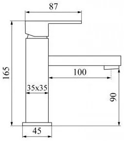 Baterie pentru baie calani low SIENA negru