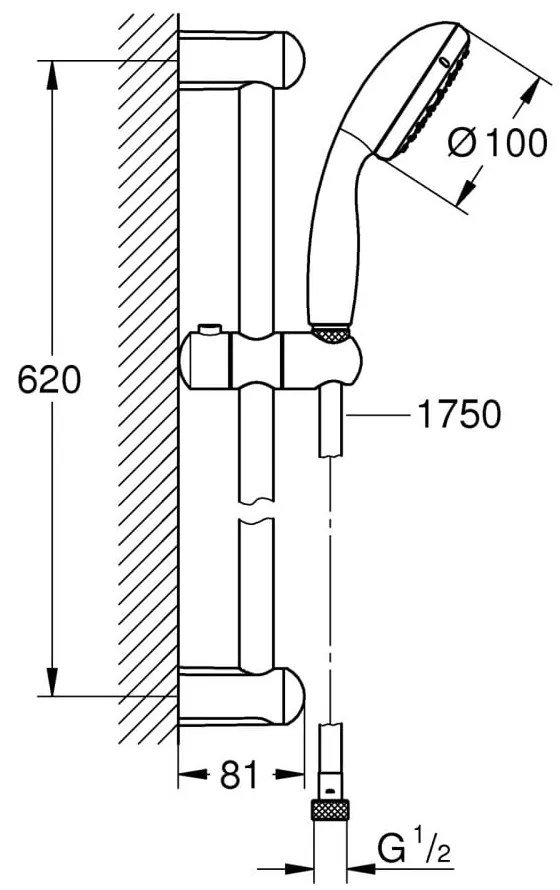 Grohe Tempesta Cosmopolitan - Set de dus, 4 jeturi, crom 27580002