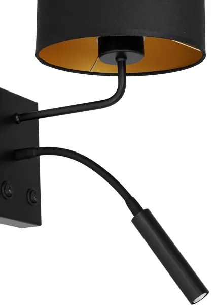 Lampă de perete ARDEN 1xE27/60W/230V + 1xG9/8W negru/auriu