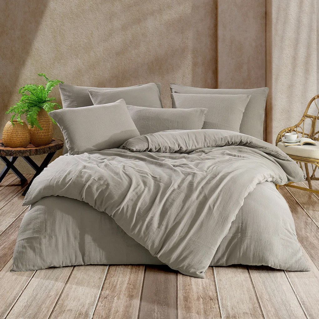 Lenjerie de pat din muselină 4Home Sand, 220 x 200 cm, 2 buc. 70 x 90 cm