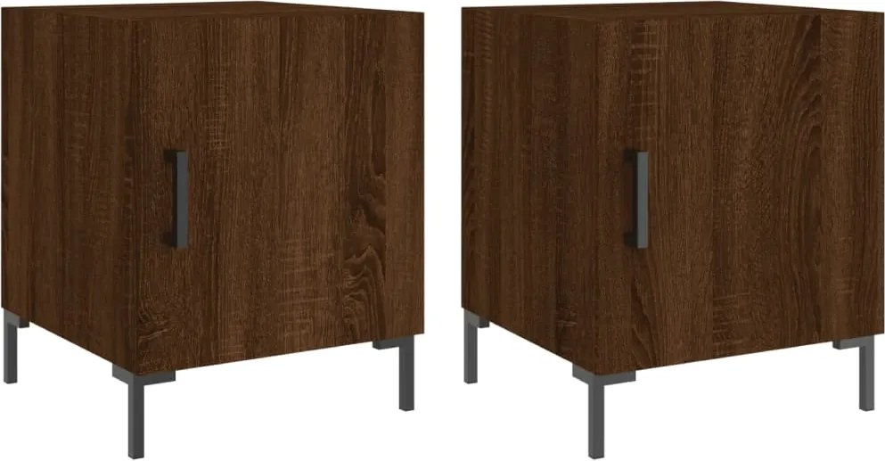 vidaXL Noptiere, 2 buc., stejar maro, 40x40x50 cm, lemn compozit