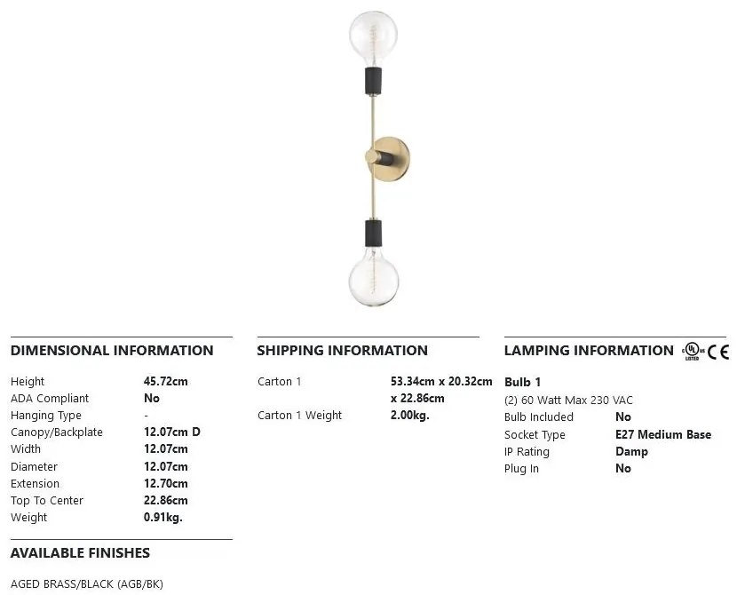 Aplica de perete design industrial-modern ASTRID