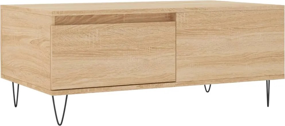 vidaXL Măsuță de cafea, stejar sonoma, 90x50x36,5 cm, lemn compozit