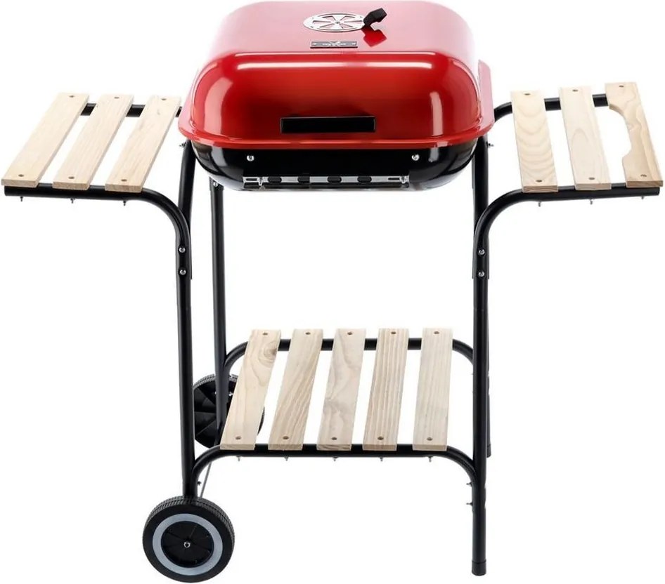 Grătar de Grădină pe Roți Roșu 96x45x75cm - Mobilitate și Design Modern