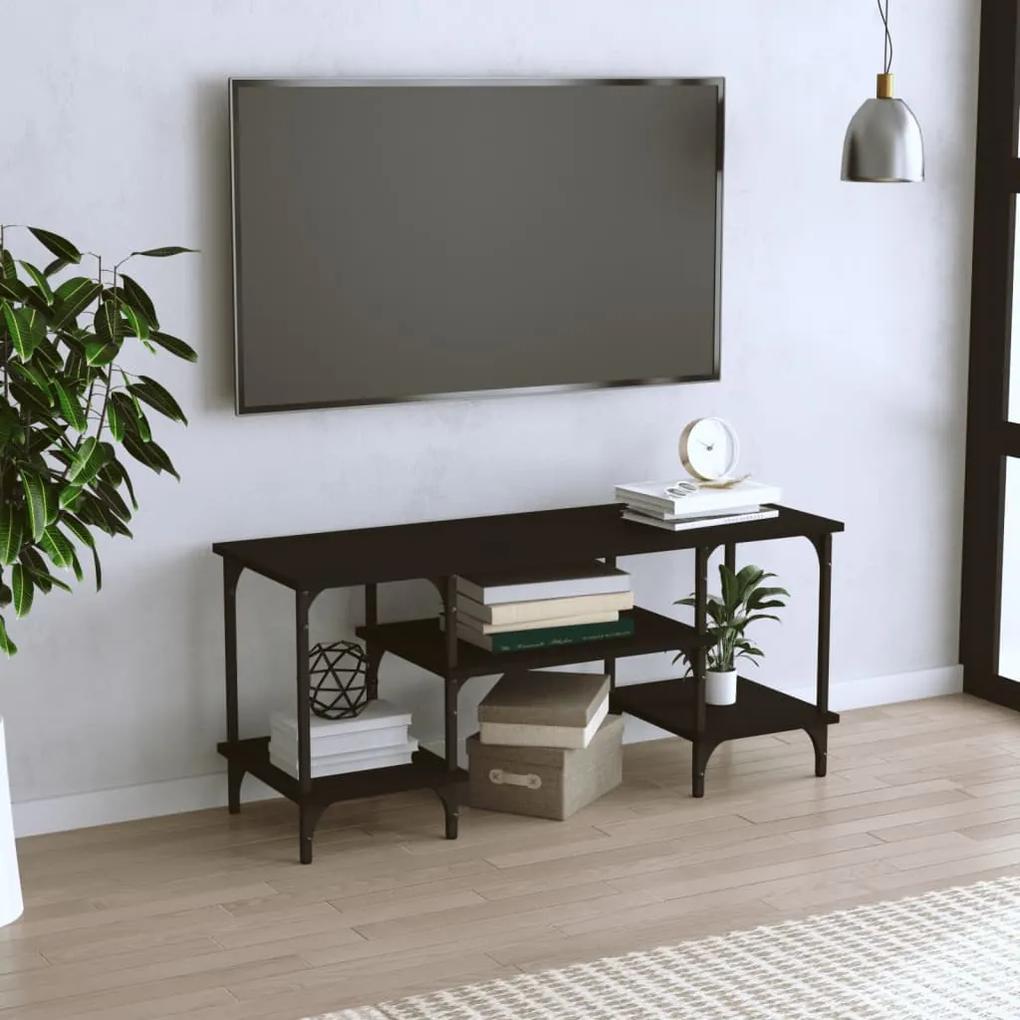 826330 vidaXL Comodă TV, negru, 102x35x45,5 cm, lemn prelucrat