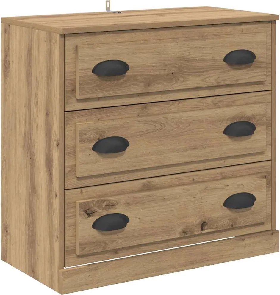 vidaXL Bufet Stejar Artizanal 70 x 35,5 x 67,5 cm Lemn compozit