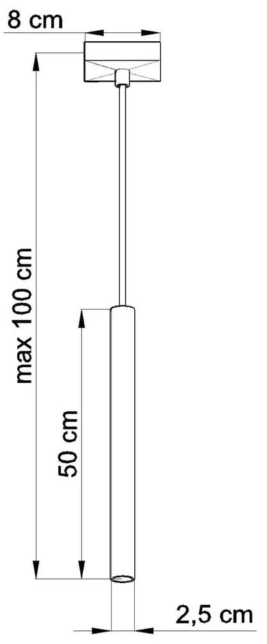 Lustră Sollux Fideus Single, negru