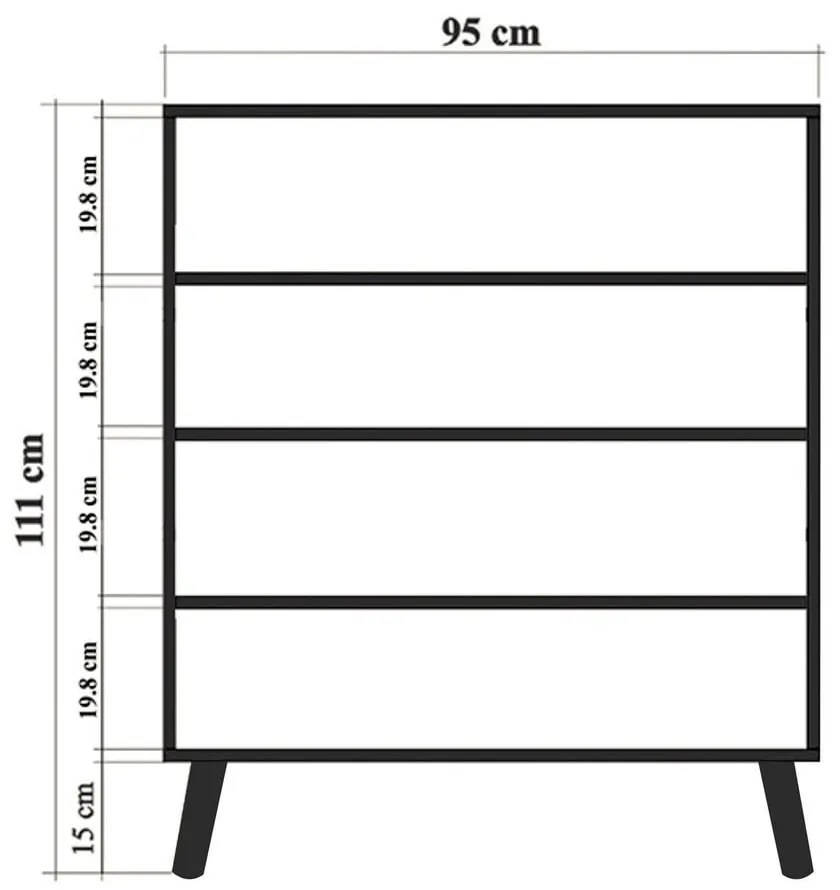 Dulap în culoare naturală cu aspect de lemn de stejar 95x111 cm Multilux – Kalune Design