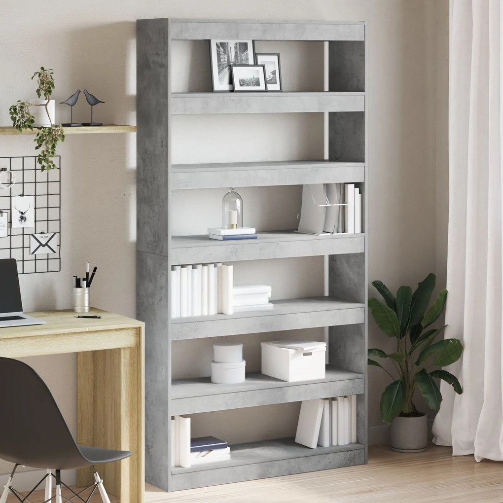 vidaXL Bibliotecă Gri Lemn prelucrat 100 x 30 x 198 cm Bibliotecă