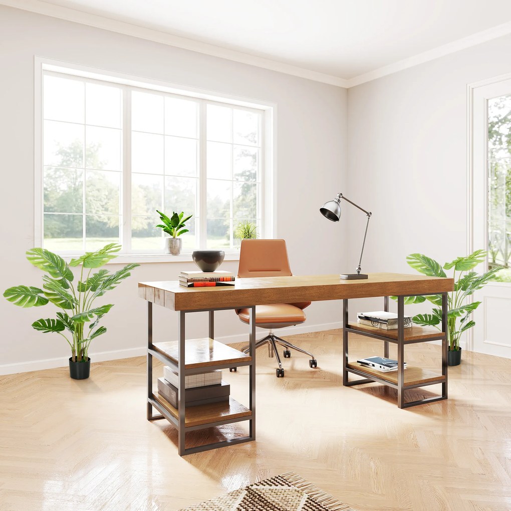 HOMCOM Lot de 2 plante artificiale Monstera deliciosa cu ghiveci inclus, înălțime 120 cm, pentru interior, decor | Aosom Romania
