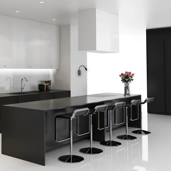 Veioză LED flexibilă de perete BASE 1xLED/8W+1xLED/2W/230V negru/argintiu