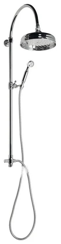 Set de duș argintiu lucios din alamă 142 cm cu duș suspendat/cu duș de mână Antea – Sapho