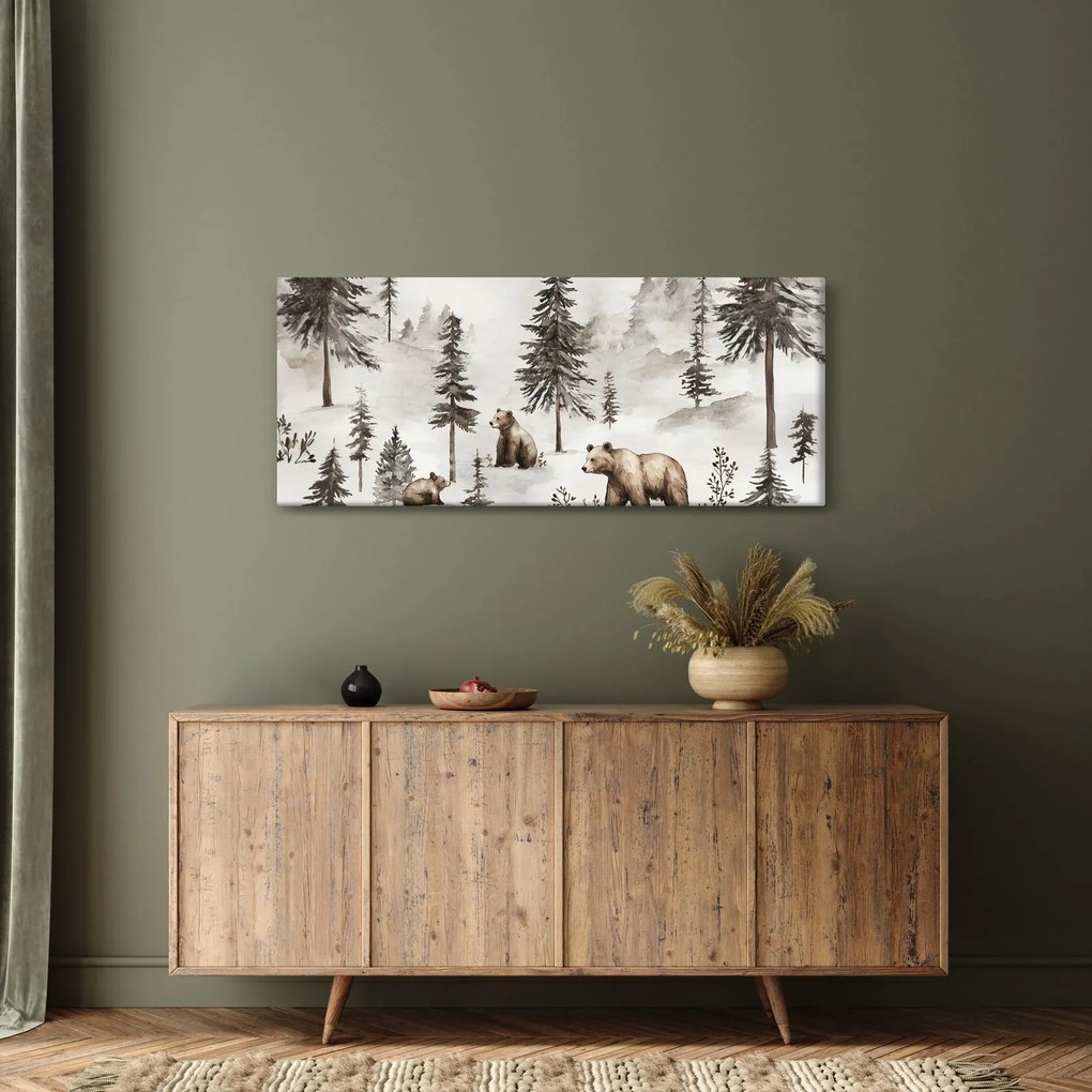 Tablou - Pădure cu Urși (120x50 cm)