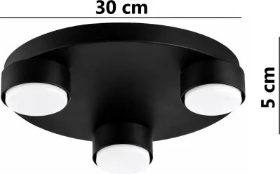 Brilagi - Plafonieră LED RGB dimabilă MONO, 3x GX53/14W/230V, Wi-Fi Tuya, diametru 30 cm, neagră