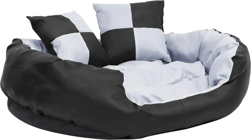 vidaXL Pernă reversibilă și lavabilă câini, gri și negru, 85x70x20 cm
