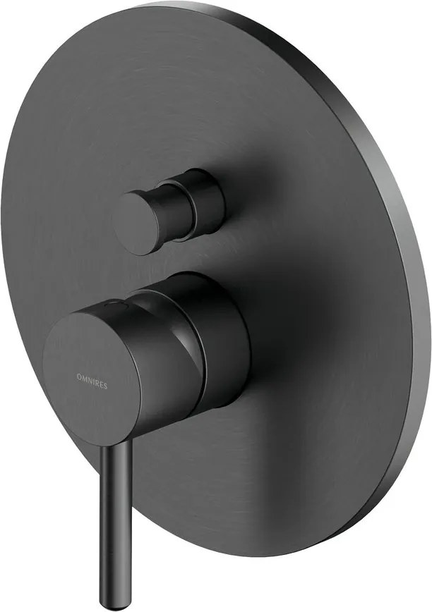 Baterie cada-dus incastrata Omnires Y finisaj grafit periat fara corp ingropat