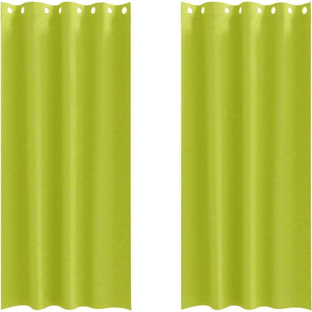 vidaXL Perdele Opaque cu Inel 2 pcs Verde 260 x 140 cm Poliester