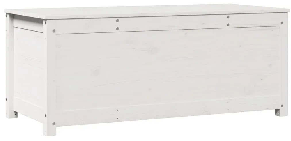 823540 vidaXL Cutie de depozitare, alb, 110x50x45,5 cm, lemn masiv de pin