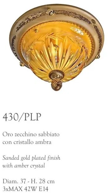 Plafoniera clasica LUX realizata manual Amber 37cm