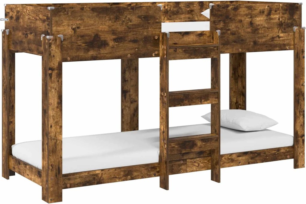 vidaXL Pat Etajat pentru Copii Stejar fumuriu 75 x 190 cm