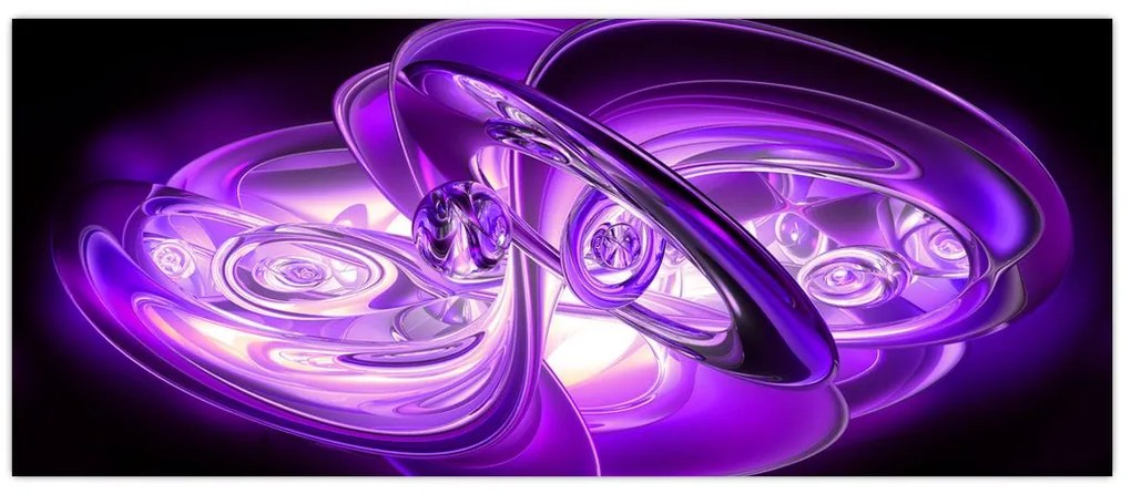 Tabloul fractalilor în violet (120x50 cm)