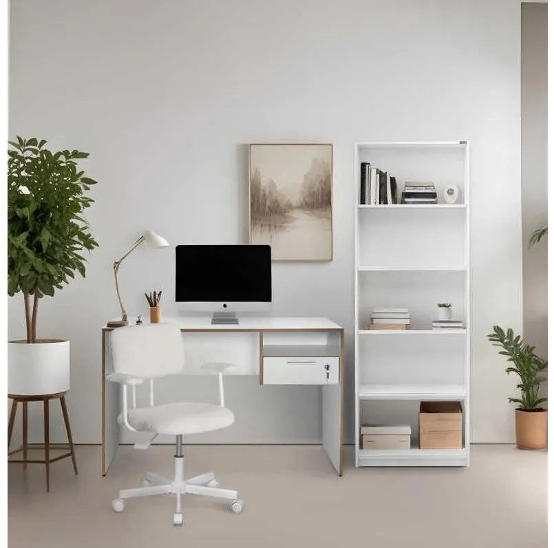 Masă PC Calliope 2 (alb + stejar) . 1109391