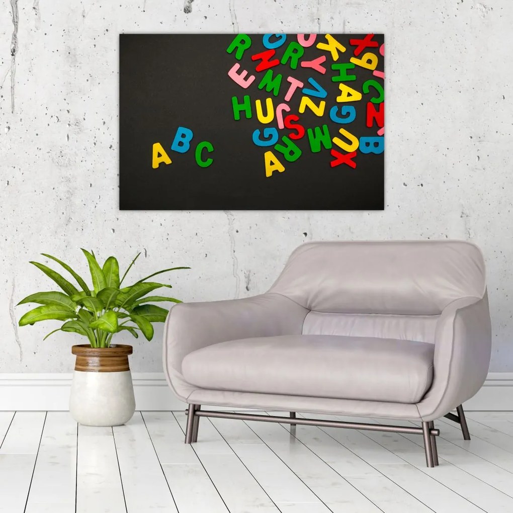 Tablou - litere colorate (90x60 cm)
