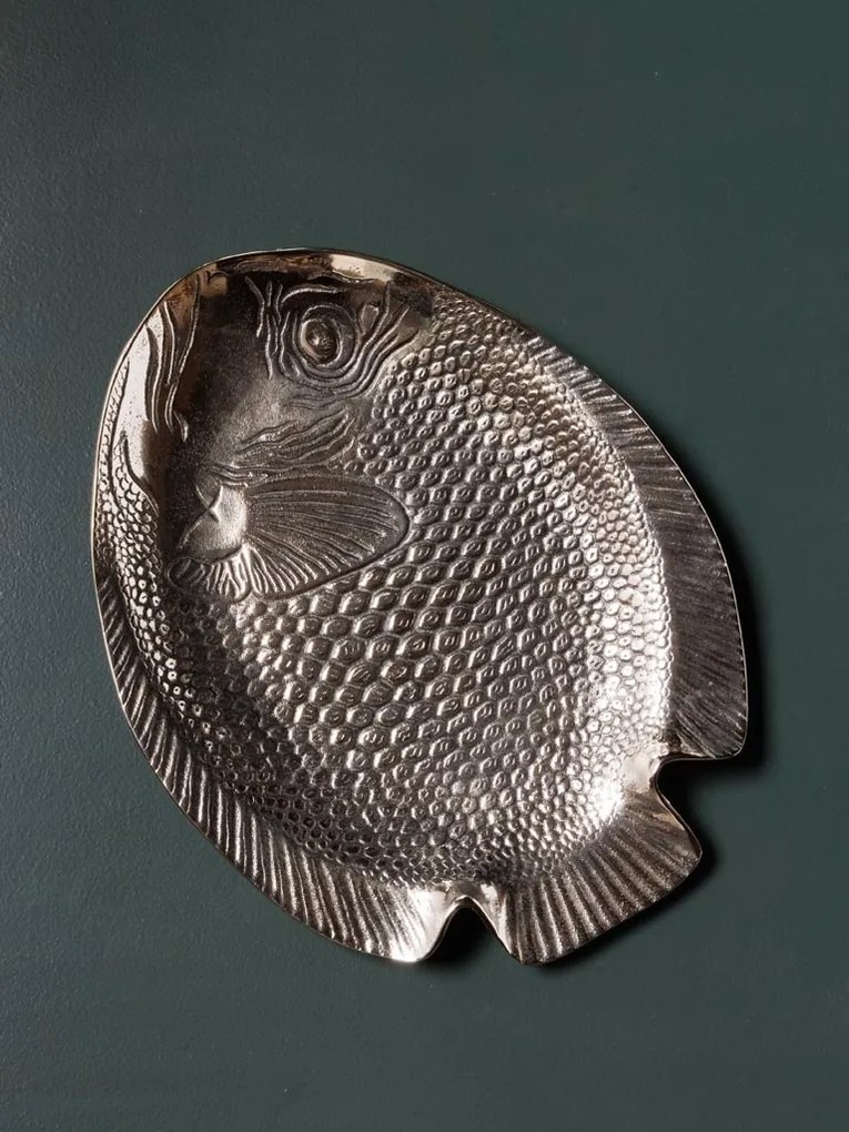 Tava servire, argintie, din aluminiu, Fish