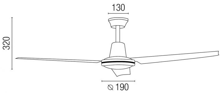 Ventilator modern cu regulator de perete diam.120cm Eco Indus 33005