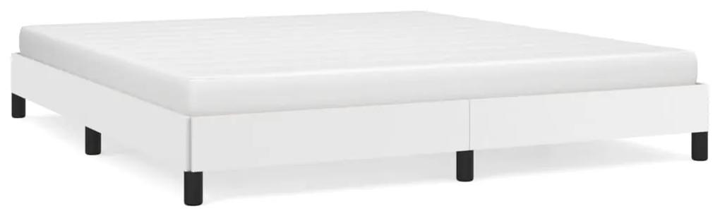 346911 vidaXL Cadru de pat, alb, 160x200 cm, piele ecologică