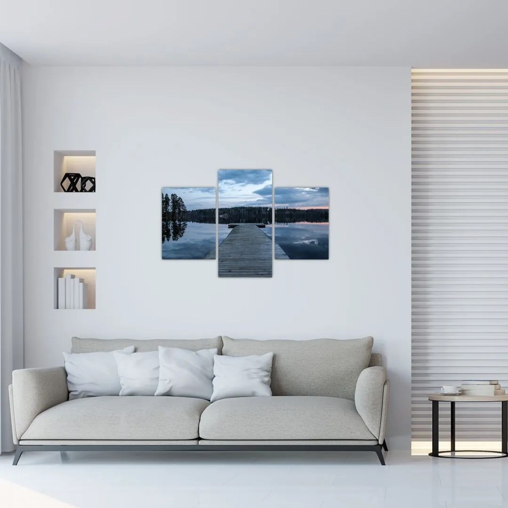 Tablou - Ponton de lemn, lac (90x60 cm)