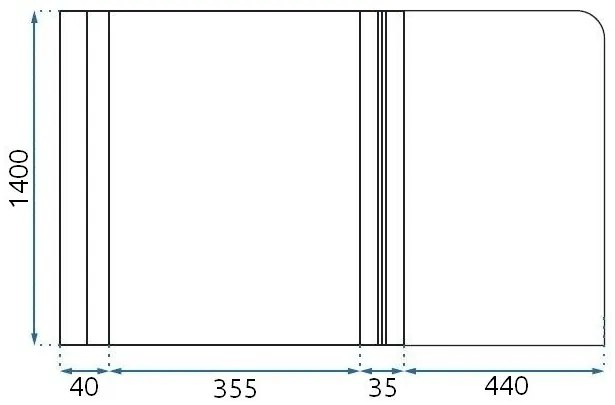 Paravan de cada Agat sticla securizata - 100x140 cm BF25