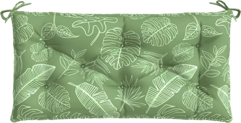 vidaXL Pernă pentru bancă grădină, model frunze, 110x50x7 cm, textil