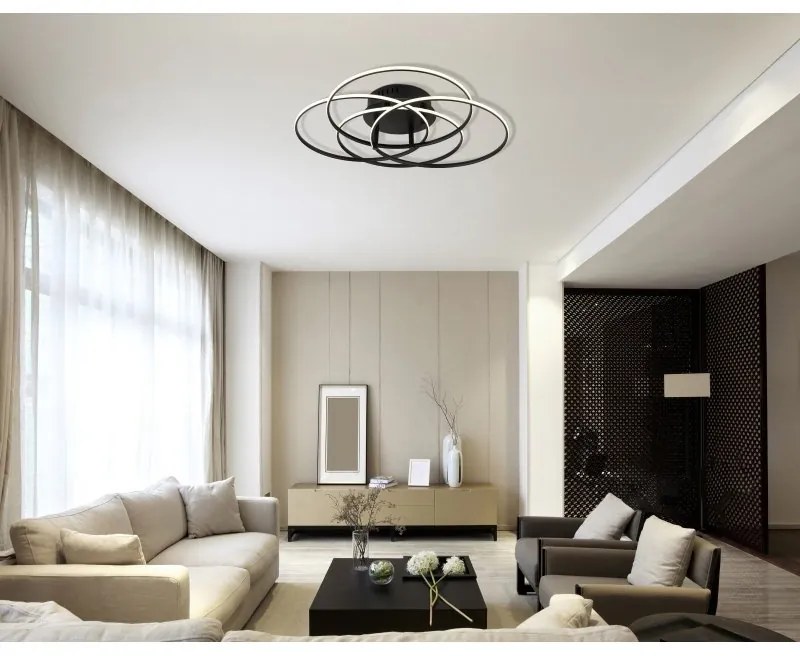 Plafoniera LED rotativa orientabila metal negru KOMBOS
