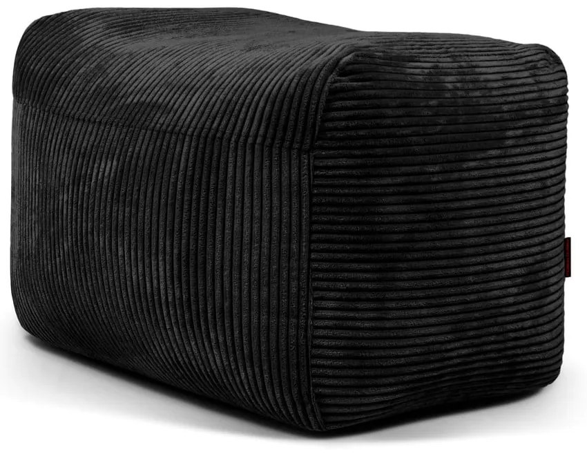 Fotoliu bean bag negru cu tapițerie din catifea reiată Plus 70 Lounge – SLOWDOWN