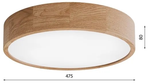 Plafonieră pentru baie CLEO 4xE27/24W/230V IP54 d. 47,5 cm stejar