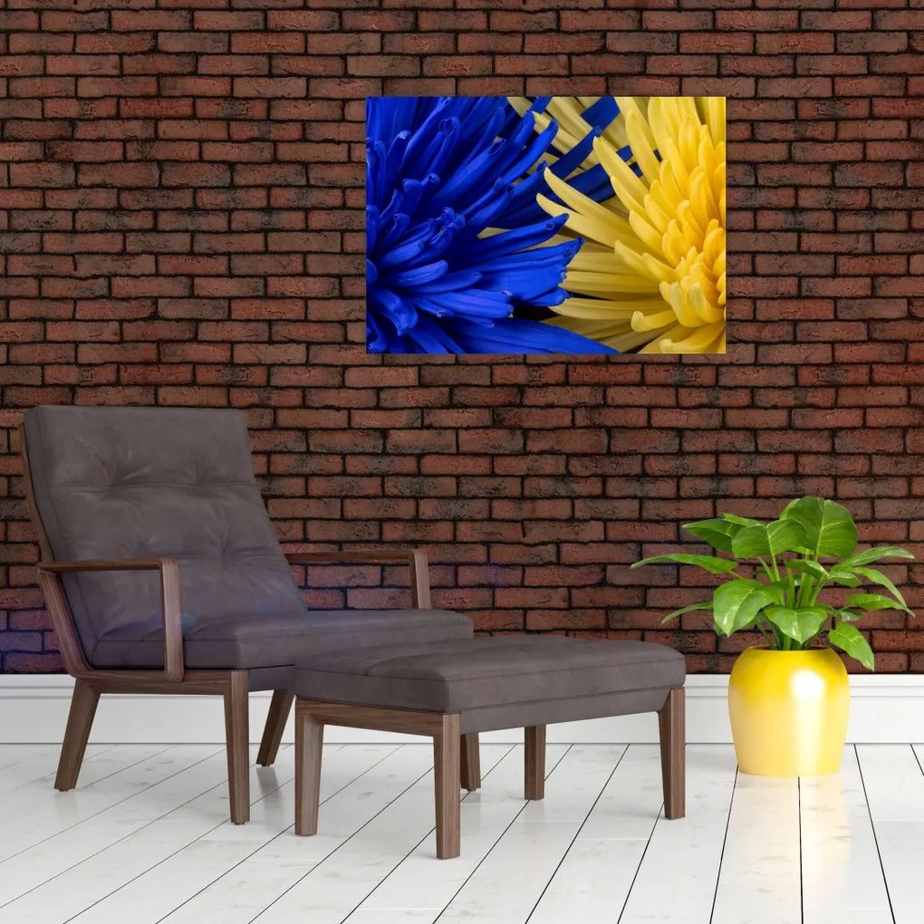 Tablou pe sticlă - detaliu florilor (70x50 cm)