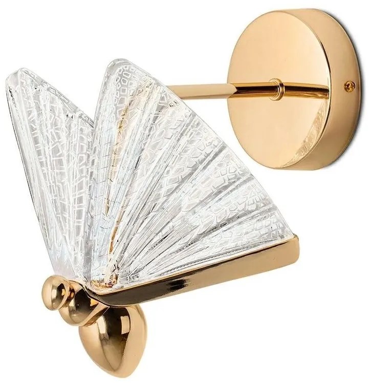 Aplica de perete LED design modern Fluture M auriu