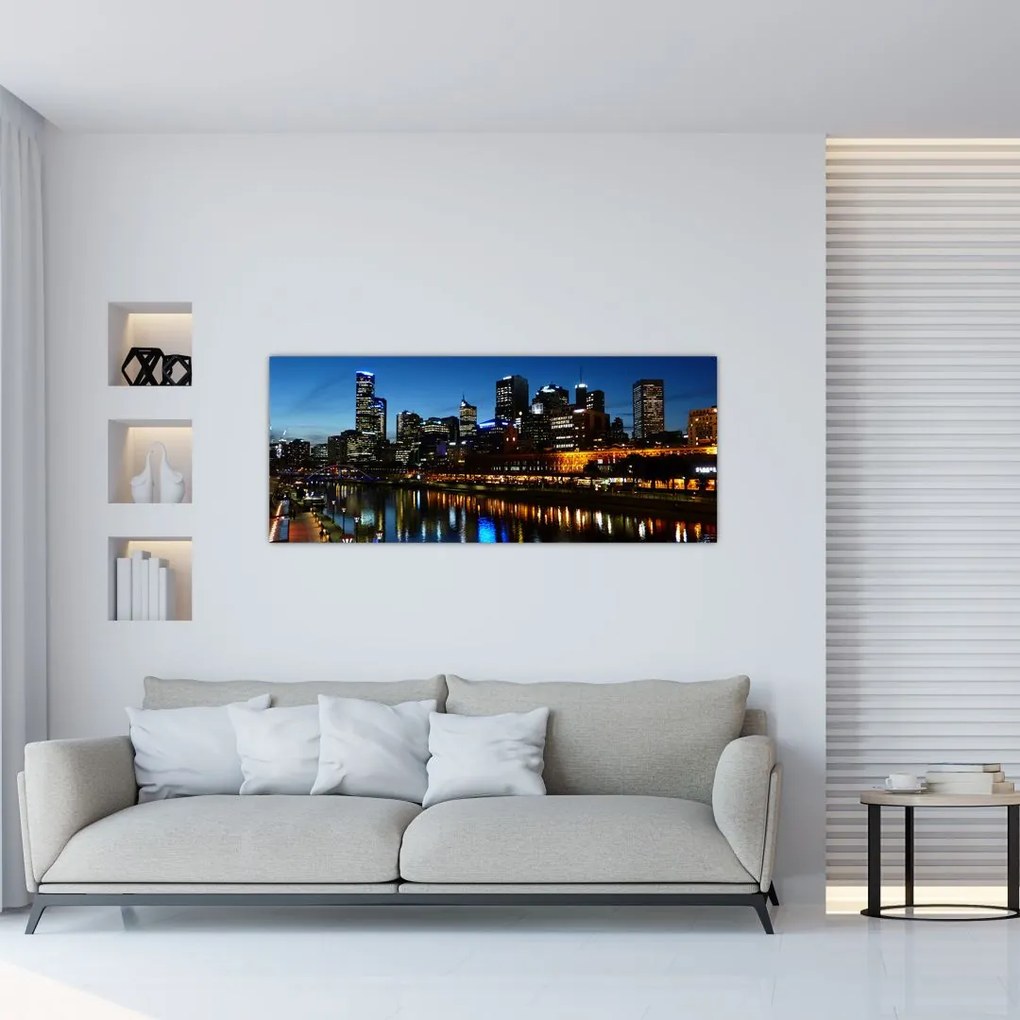 Tablou cu noaptea în Melbourne (120x50 cm)