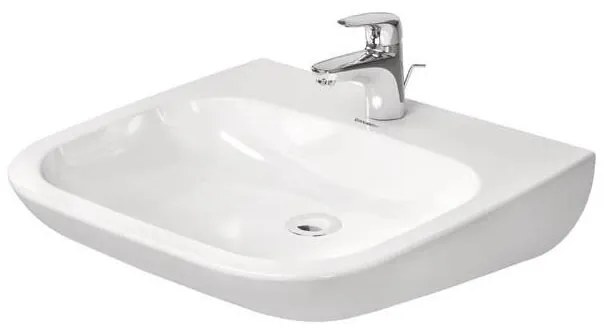 Duravit 23136000002 - Lavoar suspendat D-CODE 60 x 55 cm, ceramică, alb lucios