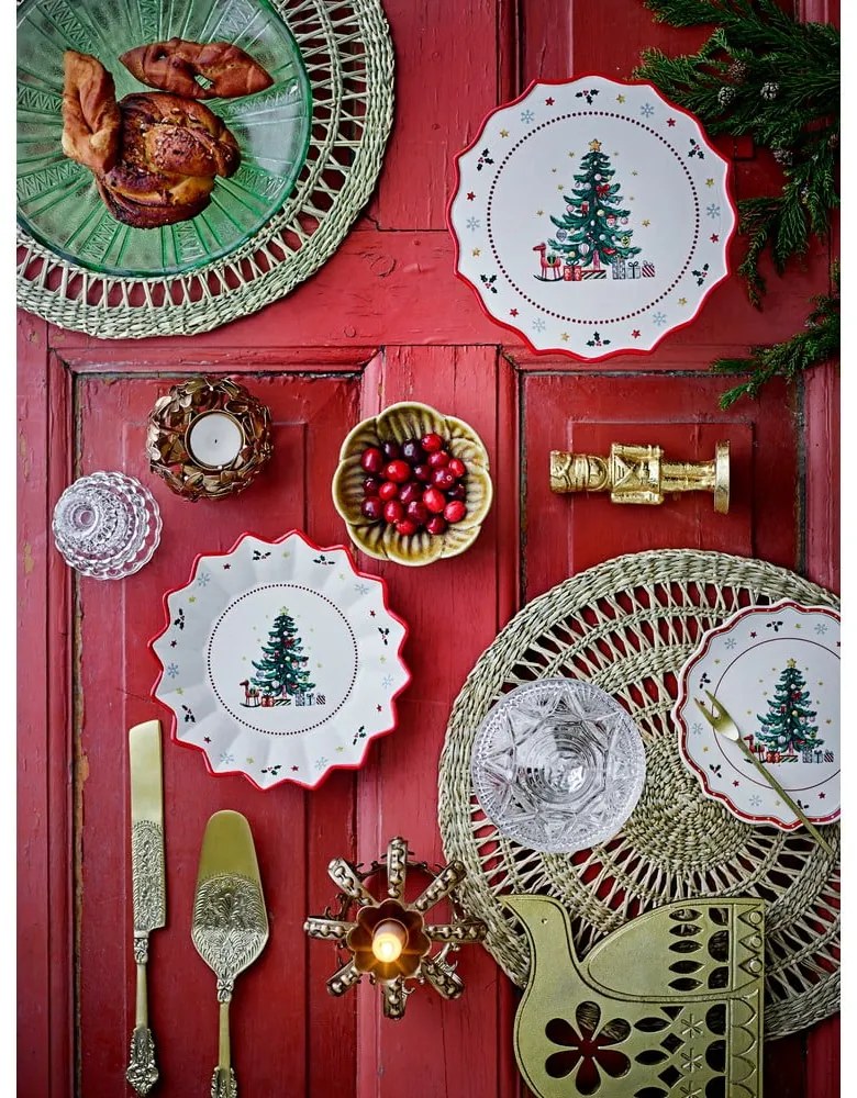 Platou etajat din ceramică cu model de Crăciun Naive – Bloomingville