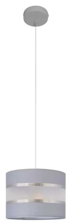 Lustră pe cablu HELEN 1xE27/15W/230V d. 20 cm gri/argintie