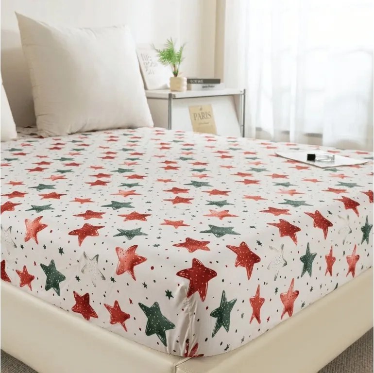 Cearsaf din microfibra COLORFUL STARS colorat 90x200 cm