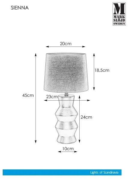 Lampă de masă Markslöjd 108448 SIENNA 1xE27/40W/230V alb
