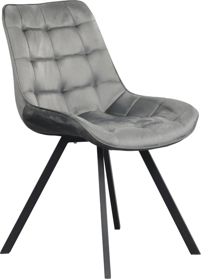 Scaun de sufragerie, ţesătură Velvet gri închis/negru, SAMIRA