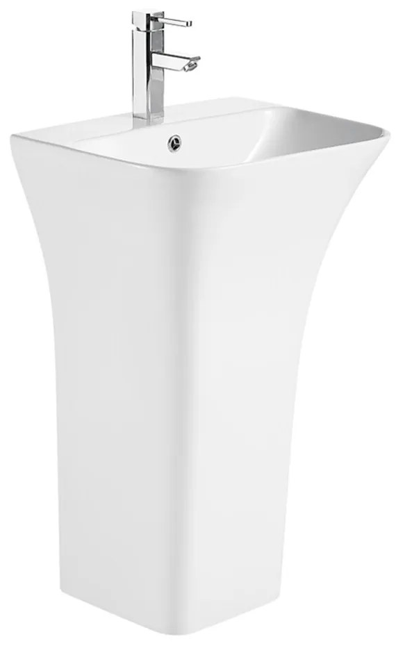 Lavoar freestanding Fluminia Aramis back-to-wall alb