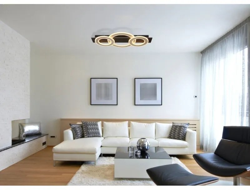 Plafoniera LED slim MDF maro JAYDEN